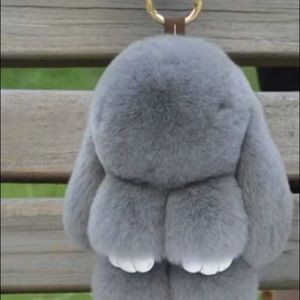 Faux Soft Fur Cute Bunny Bag Pendant.